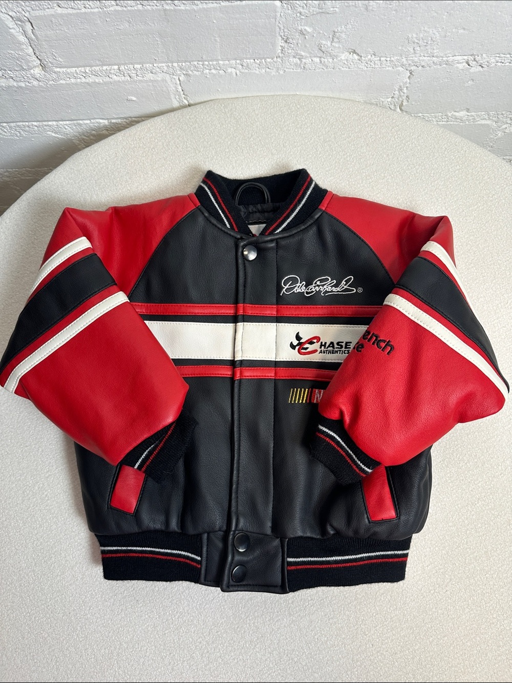Dale Earnhardt #3 Nascar Leather Jacket Chase Authentics Boys Size 24m Vintage - Picture 2 of 9